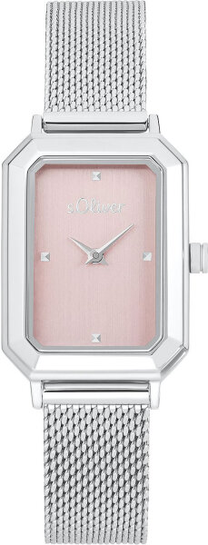 Montre femme avec boîtier rectangulaire en acier inoxydable - s.Oliver modèle: 2035437