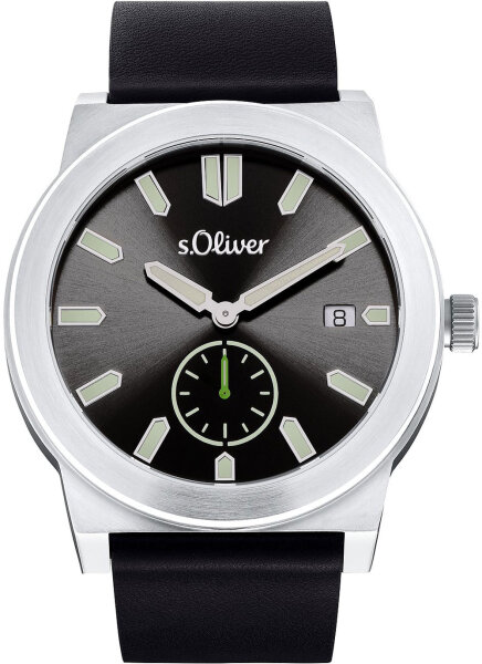 Montre homme avec bracelet en cuir noir - s.Oliver modèle: 2035440