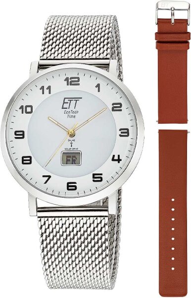 Montre homme avec mouvement radio-piloté à énergie solaire - Eco Tech Time modèle: EGS-11620-12MS