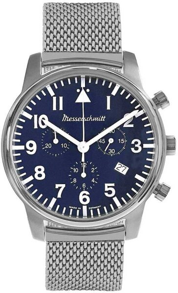 Montre d’aviateur boîtier en acier inoxydable satiné - Messerschmitt modèle: ME-4544P-L