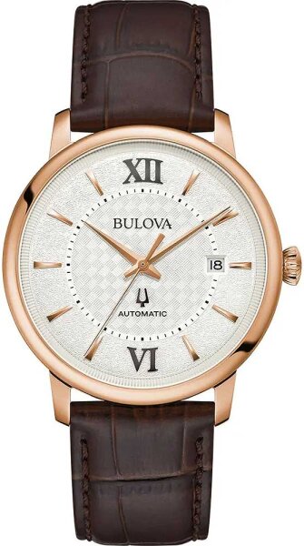 Montre homme, date, bracelet en cuir - Bulova modèle: 96B441