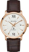 Montre homme, date, bracelet en cuir - Bulova...