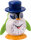 Réveil enfant, pingouin avec chapeau, bleu, hauteur 11 cm - JVD modèle: SR52.6