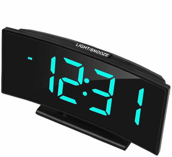 Réveil sur secteur, digital, noir, affichage bleu clair - JVD modèle: SB681.5