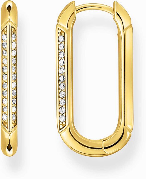 Créoles ovales avec fermoir ancre et pierres - Thomas Sabo modèle: CR674-414-14