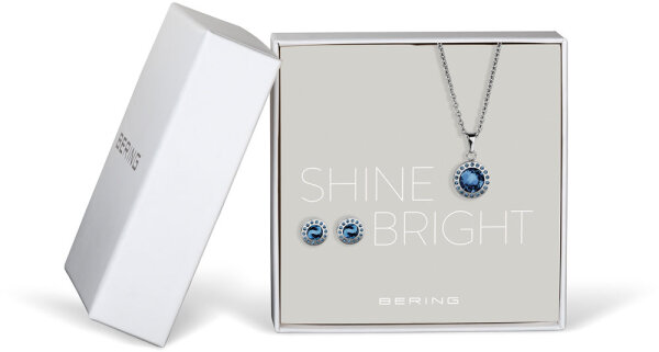 Set de bijoux collier avec pendentif et puces d’oreilles - Bering Jewelry modèle: 429-711-Blue