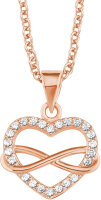 Collier cœur avec pierres et symbole infini -...