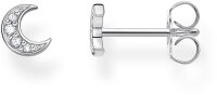 Puce d’oreille unique lune avec petites pierres -...