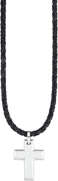 Collier en cuir tressé avec pendentif croix - s.Oliver Jewelry modèle: 2015064