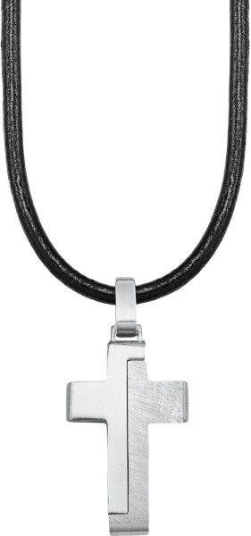 Collier en cuir pour enfant avec pendentif croix - s.Oliver Jewelry modèle: 2024225