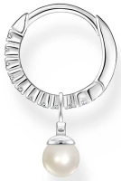 Créole unique avec pierres et pendentif perle