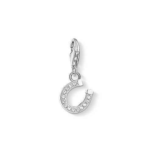 Charm pendentif fer à cheval avec pierres - argent sterling 925