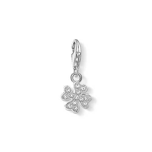 Charm pendentif trèfle avec pierres - argent sterling 925