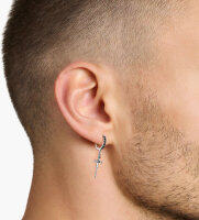 Créoles avec pendentifs serpent et épée - argent sterling 925 noirci