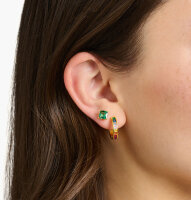 Créoles avec pierres colorées - plaqué or jaune 750