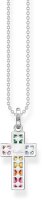 Collier avec croix colorée - argent sterling 925