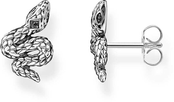 Puces d’oreilles serpent noirci - argent sterling 925 noirci