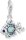 Charm pendentif poisson avec pierres bleues - argent sterling 925