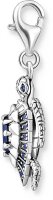 Charm pendentif tortue avec pierres - argent sterling 925