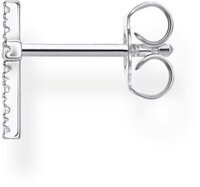 Puce d’oreille unique croix avec zircons - argent...