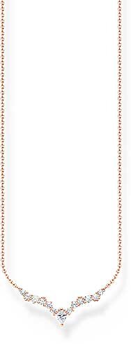 Collier cristaux de glace avec pierres blanches - plaqué or rose 750