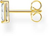 Puce d’oreille unique avec petites pierres - plaqué or jaune 750