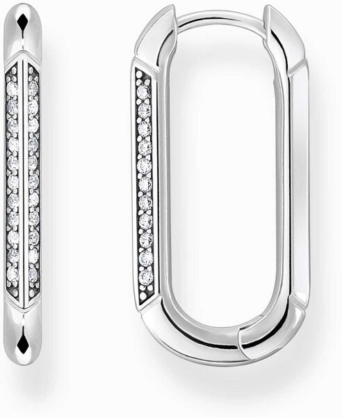 Créoles avec petites pierres - argent sterling 925