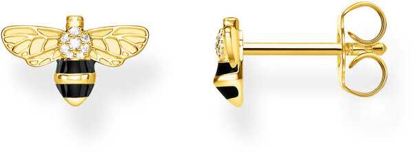 Puces d’oreilles abeille - plaqué or jaune 750