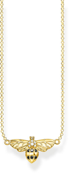 Collier abeille - plaqué or jaune 750