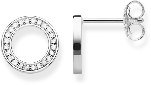 Puces d’oreilles cercles avec petites pierres - argent sterling 925