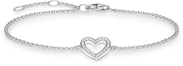 Bracelet cœur avec petites pierres - argent sterling 925