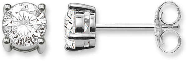 Puces d’oreilles avec pierre blanche - argent sterling 925