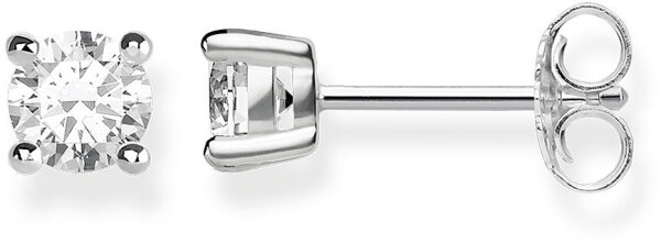 Puces d’oreilles avec pierre blanche - argent sterling 925