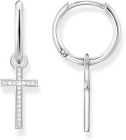 Créoles avec pendentif croix - argent sterling 925