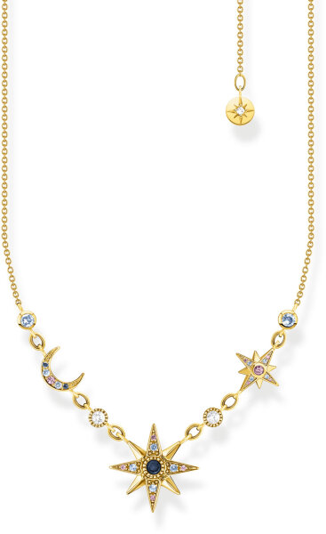 Collier Royalty étoile & lune - plaqué or jaune 750