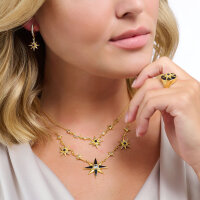 Collier Royalty étoile & lune - plaqué or jaune 750