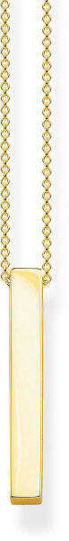 Collier avec pendentif carré - plaqué or jaune 750
