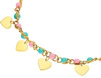 Prinzessin Lillifee 2033365 bracelet coloré avec pendentifs cœurs en acier inoxydable