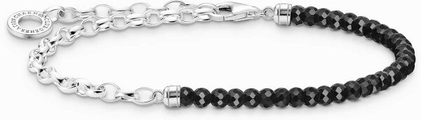 Charmbracelet avec perles et maillons - argent sterling 925