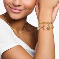 Charm pendentif globe 3D coloré - plaqué or jaune 750