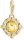 Charm pendentif globe 3D coloré - plaqué or jaune 750
