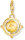 Charm pendentif globe 3D coloré - plaqué or jaune 750