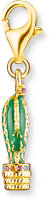 Charm pendentif cactus 3D - plaqué or jaune 750