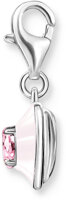 Charm pendentif cœur 3D rose - argent sterling 925