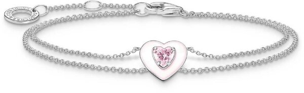 Bracelet filigrane double rang avec pendentif cœur - argent sterling 925