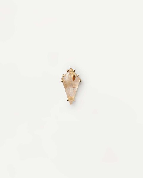 Akiro boucle d’oreille unique avec pierre précieuse - plaqué or 18K