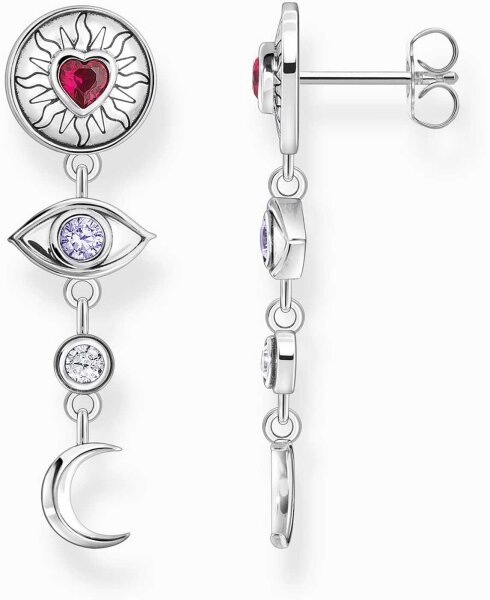 Boucles d’oreilles pendantes longues talismans cosmiques en 3D - Thomas Sabo modèle: H2277-640-7