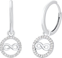 Boucles d’oreilles pendantes infini avec pierres -...