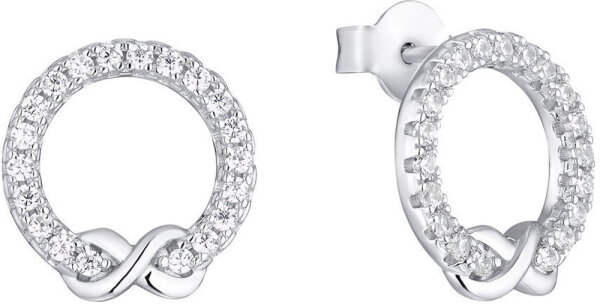 Puces d’oreilles rondes avec pierres et infini - s.Oliver Jewelry modèle: 2034965