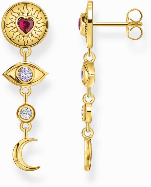 Boucles d’oreilles pendantes longues talismans cosmiques en 3D - Thomas Sabo modèle: H2277-995-7